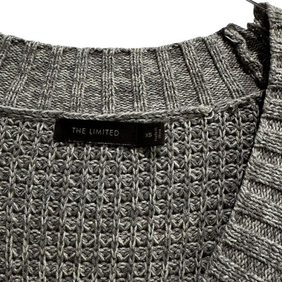 The Limited Gray Shimmer Three Button Cardigan Sweater XS - Picture 3 of 5